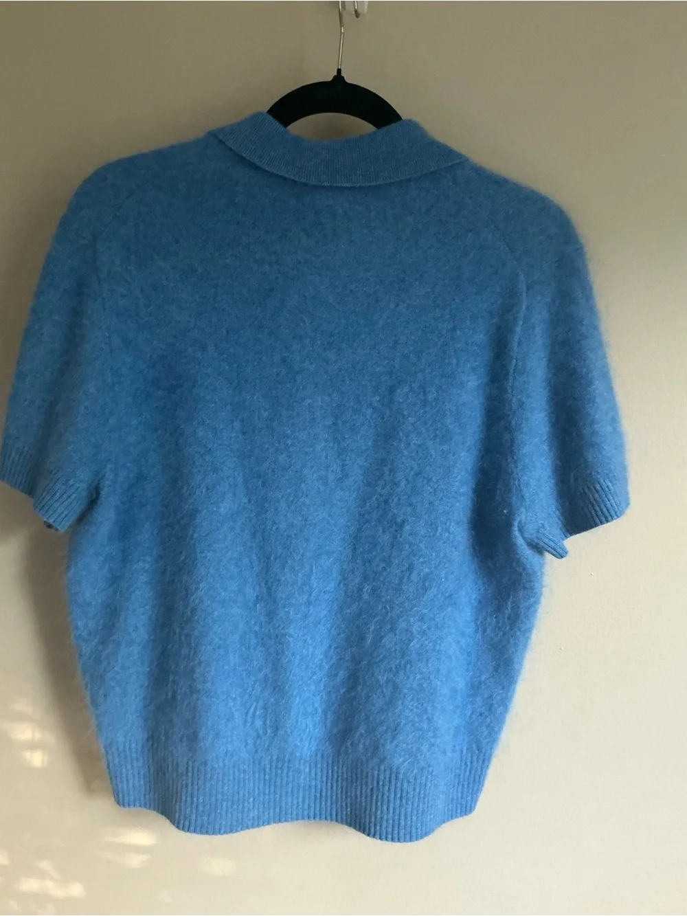 J. Crew Blue Cashmere Polo Cardigan